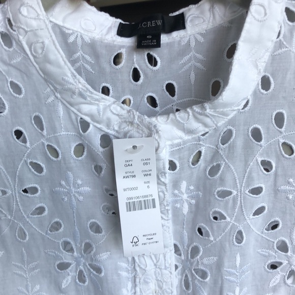 J. Crew white cotton eyelet dress. Size 6. - Picture 2 of 16